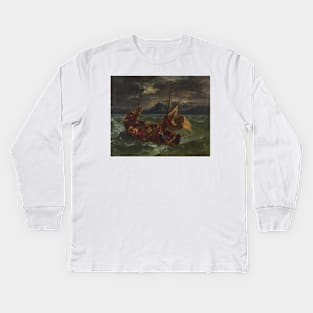 Christ on the Sea of Galilee by Eugene Delacroix Kids Long Sleeve T-Shirt